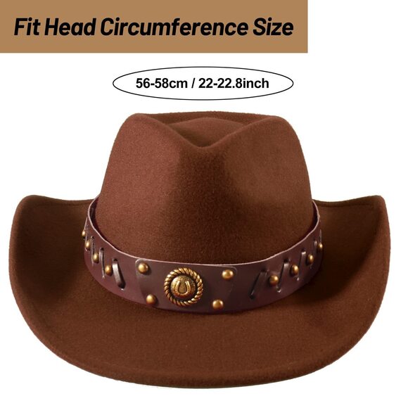 1484 Cowboy Hat With Fringed Bandana Set For Women Wide Brim Western main image 4